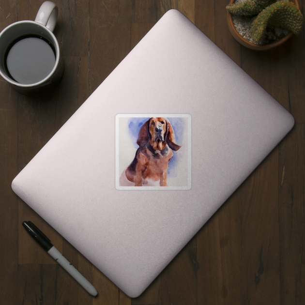 Bloodhound Watercolor Painting - Dog Lover Gifts by Edd Paint Something